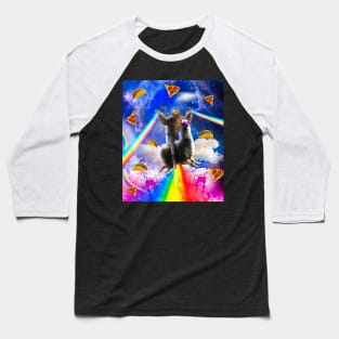 Rainbow Sloth Llama In Space, Pizza Taco Baseball T-Shirt